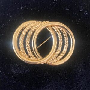 MONET Muti-Circle Gold Tone Brooch